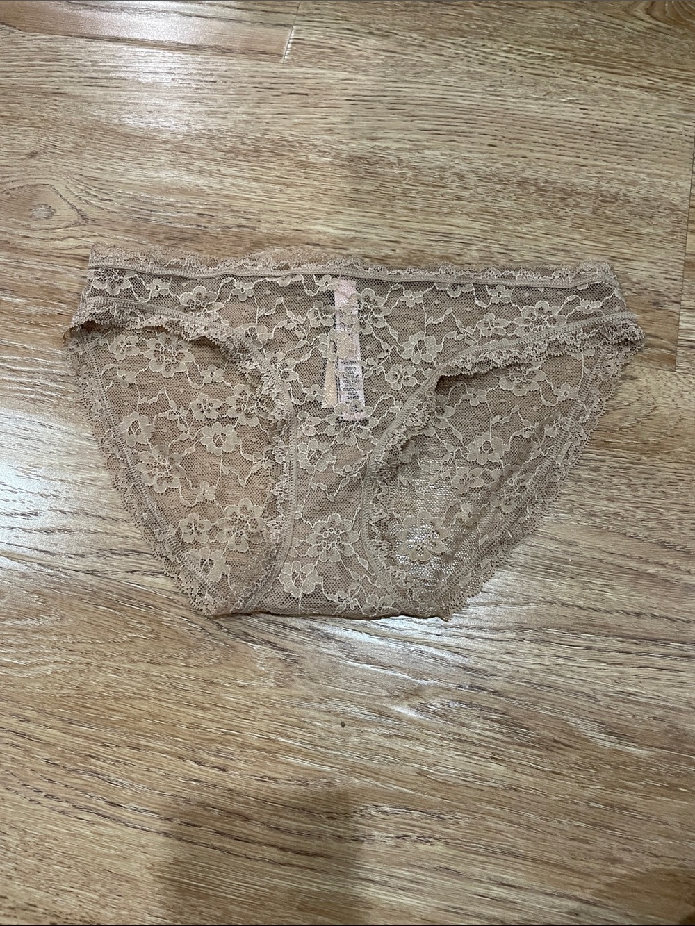 Victoria's Secret Beige Floral Lace Bikini Briefs